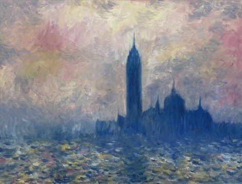 Houses of Parliament in fog, after Monet