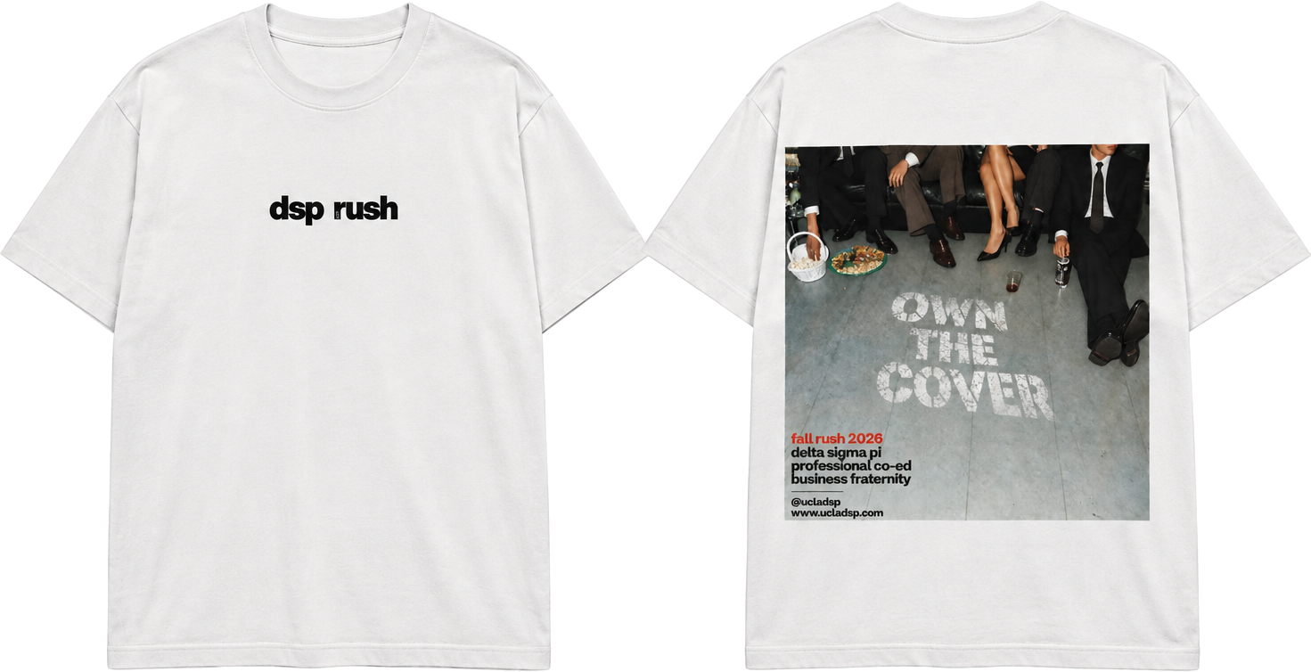 White DSP Rush tee, front and back